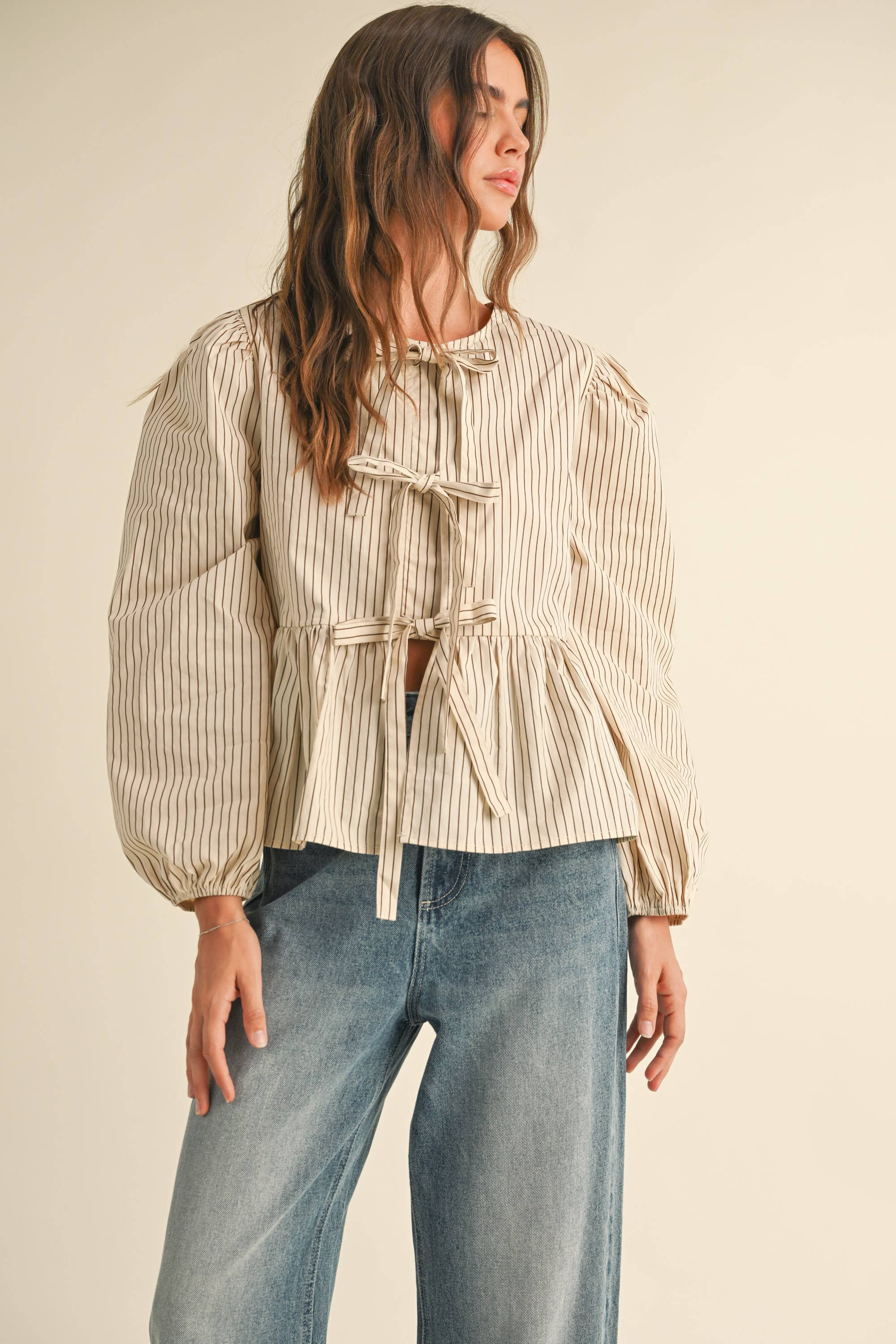 Sweet Caroline Tie Front Blouse