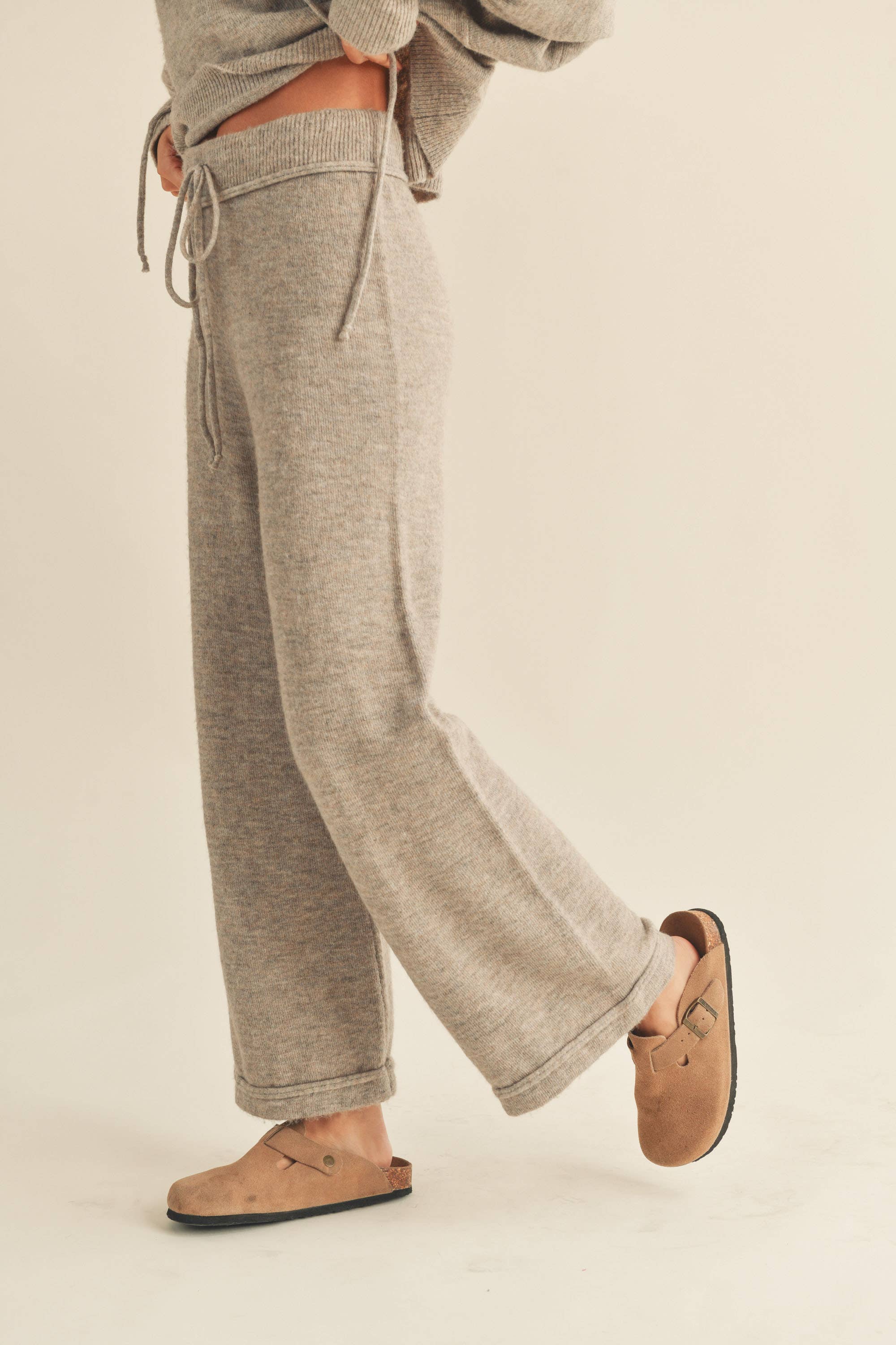 Naya Sweater Pants in Mocha, Black or Grey