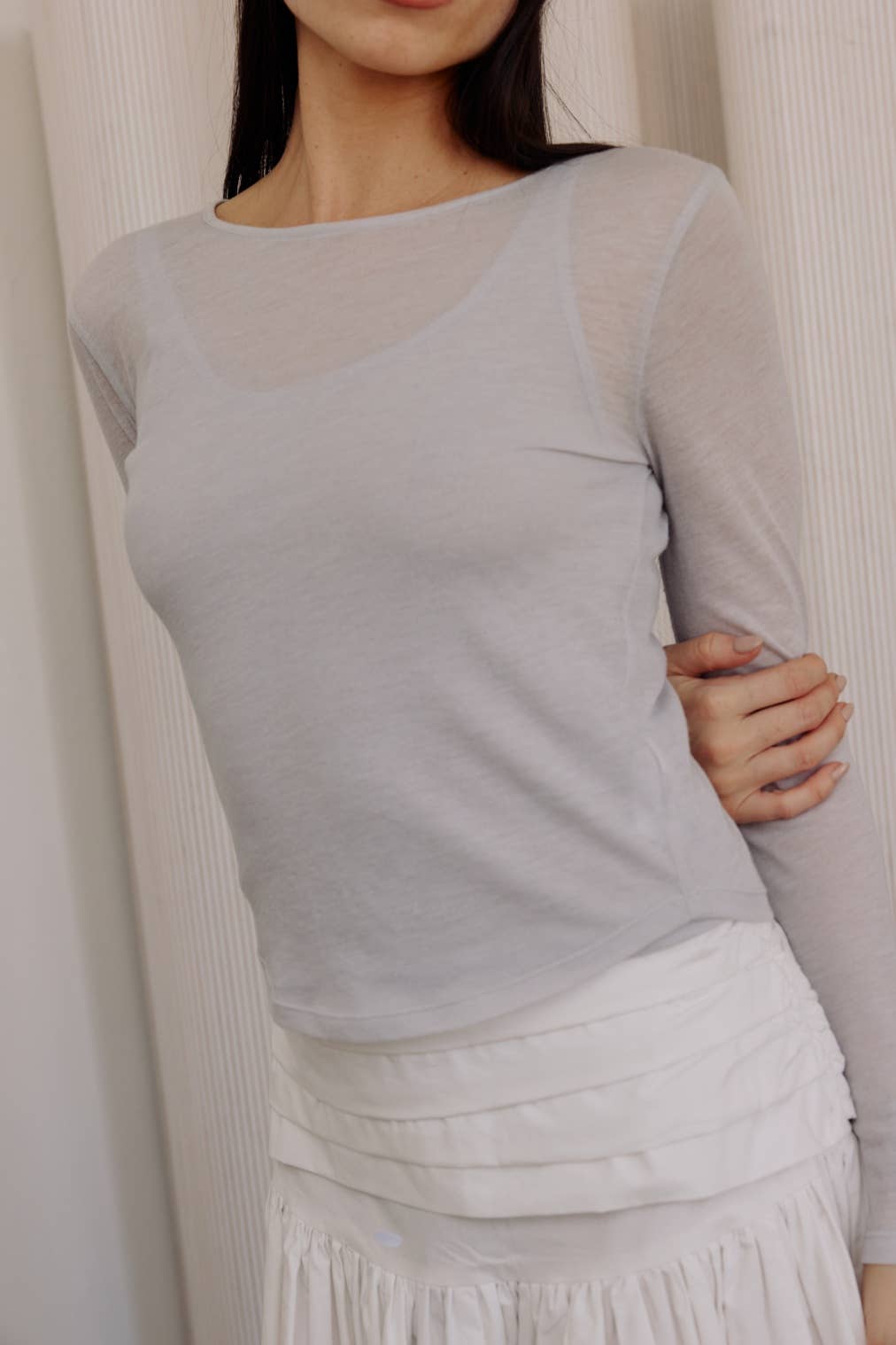 The Cassia Top in Beige, Grey, or Black