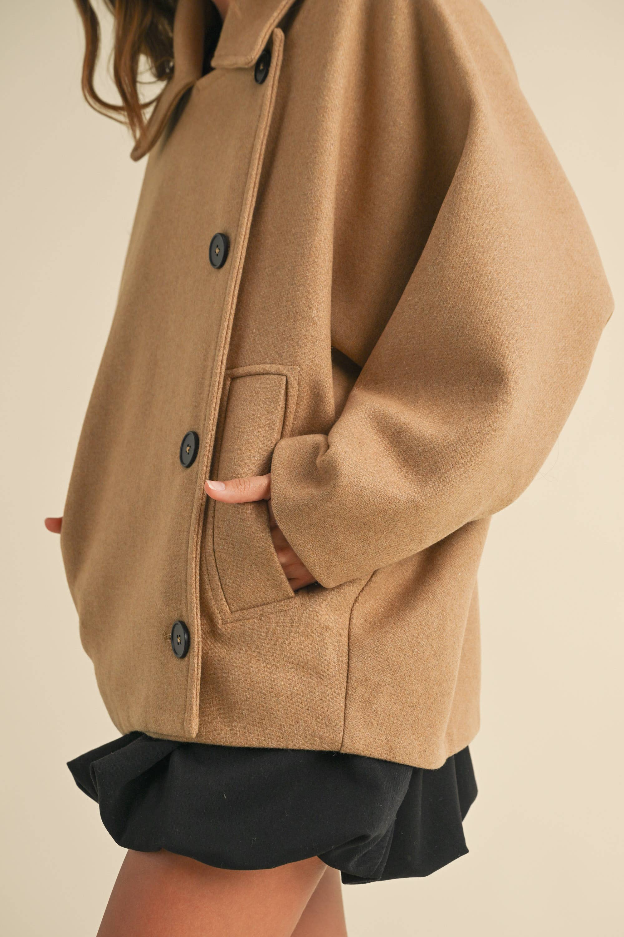 Cassie Cape Wool Blend Coat