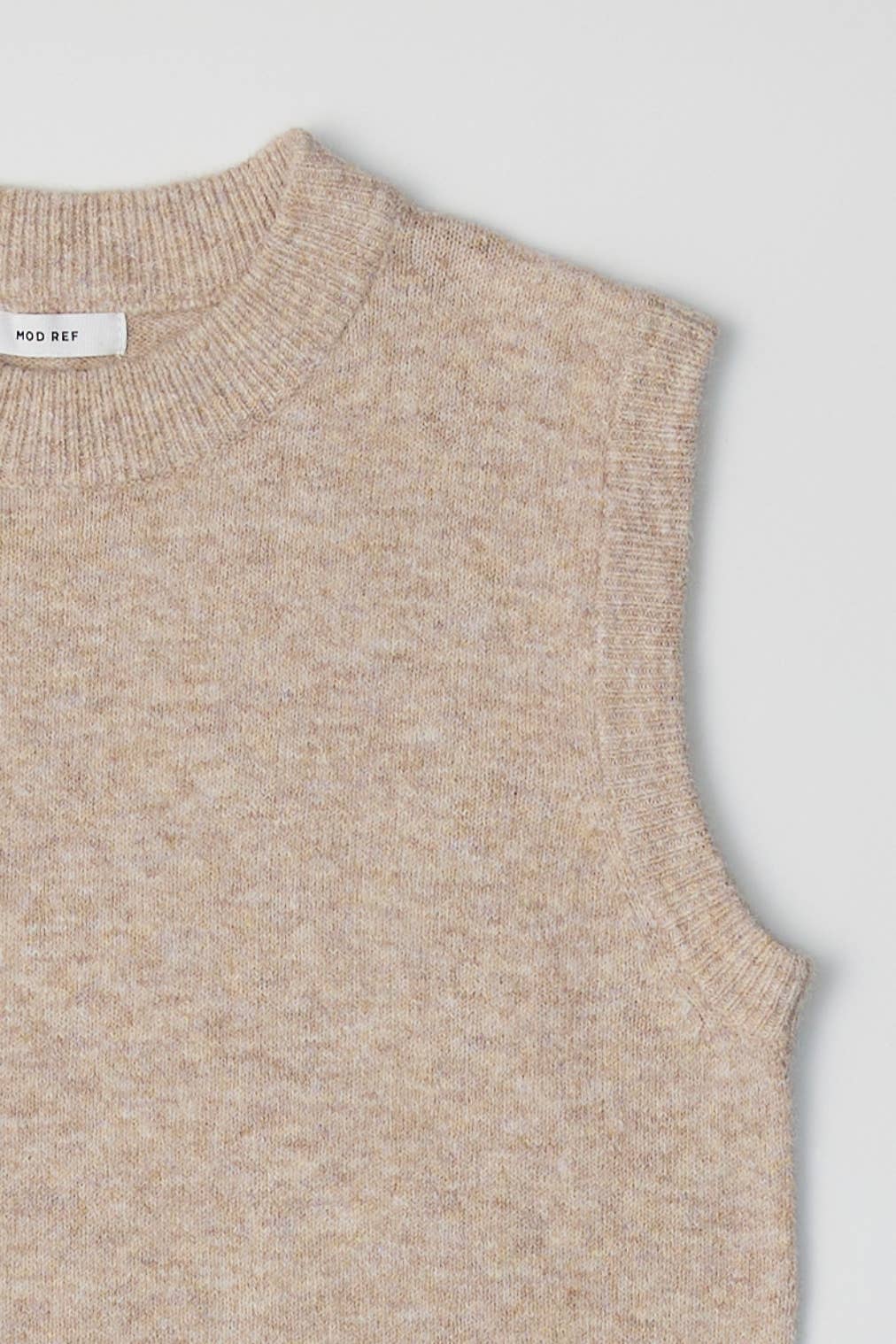 The Liza Relaxed Knitted Vest in Sand