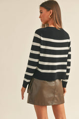 Heidi Striped Sweater in Black/White