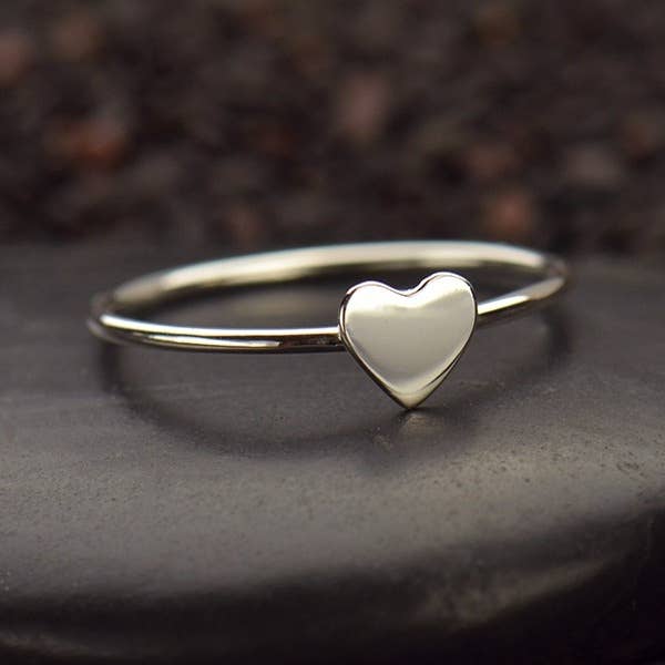 Tiny Sterling Silver Heart Ring