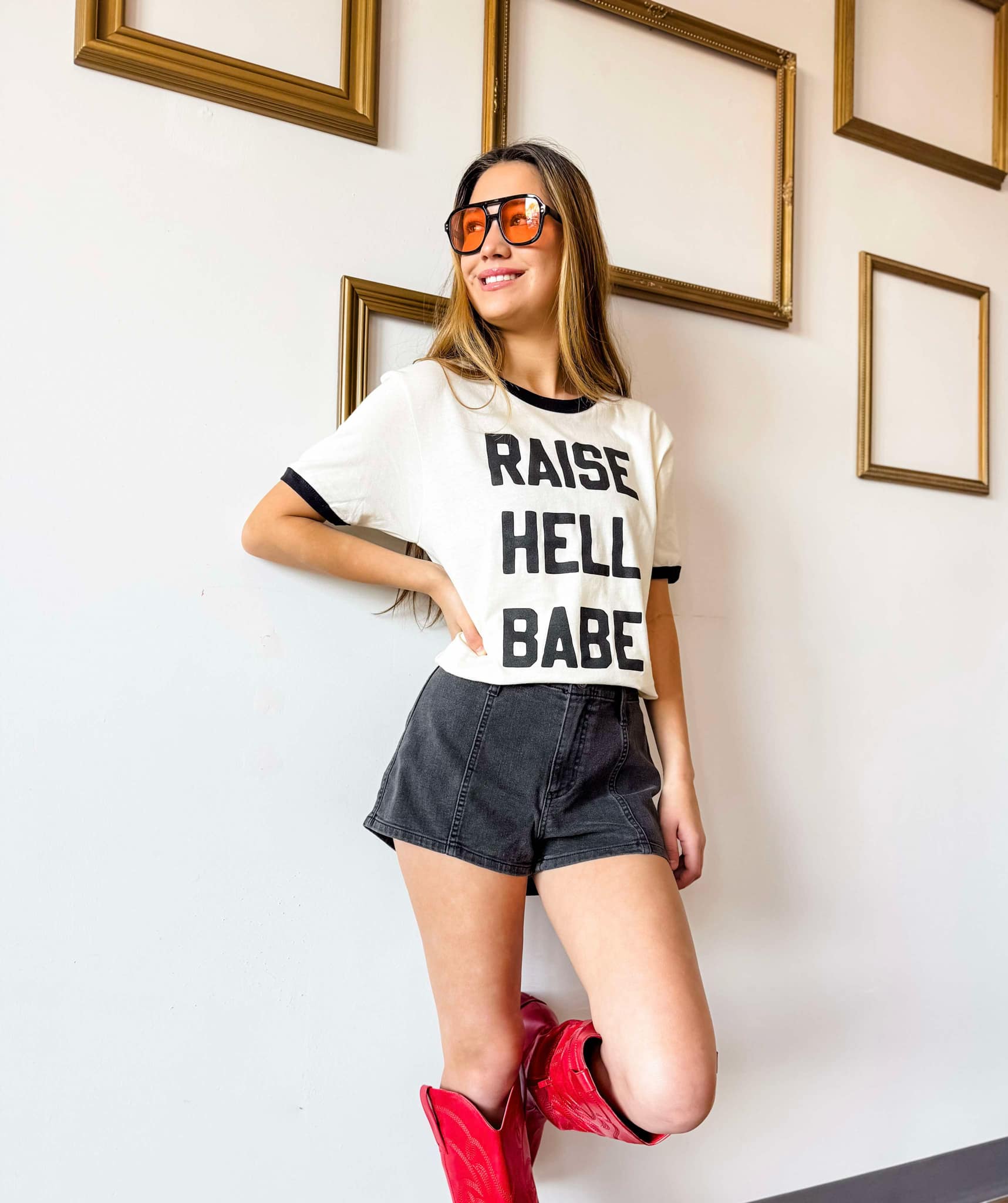 Raise Hell Babe Ringer Tee