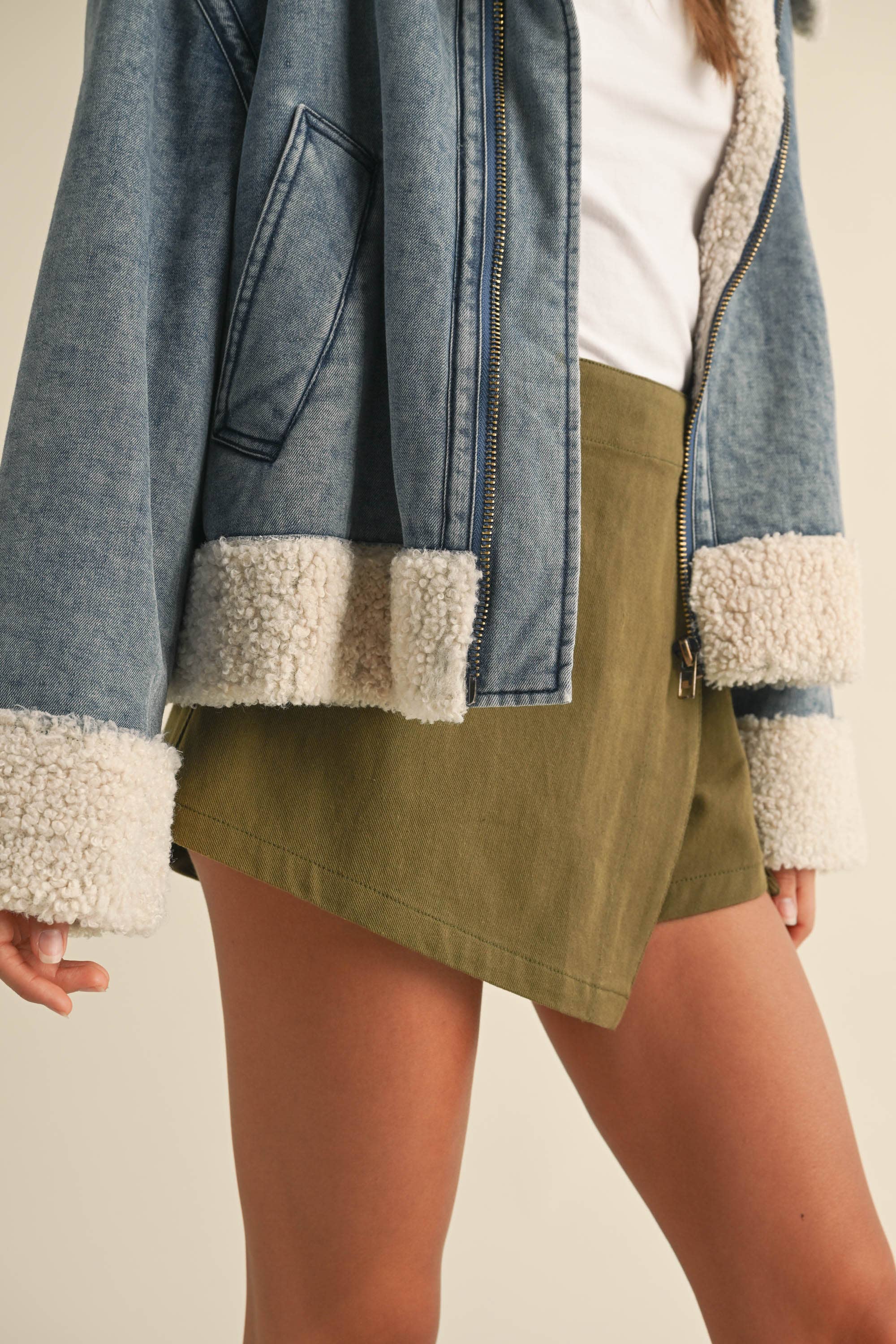 Sherpa Contrast Denim Jacket