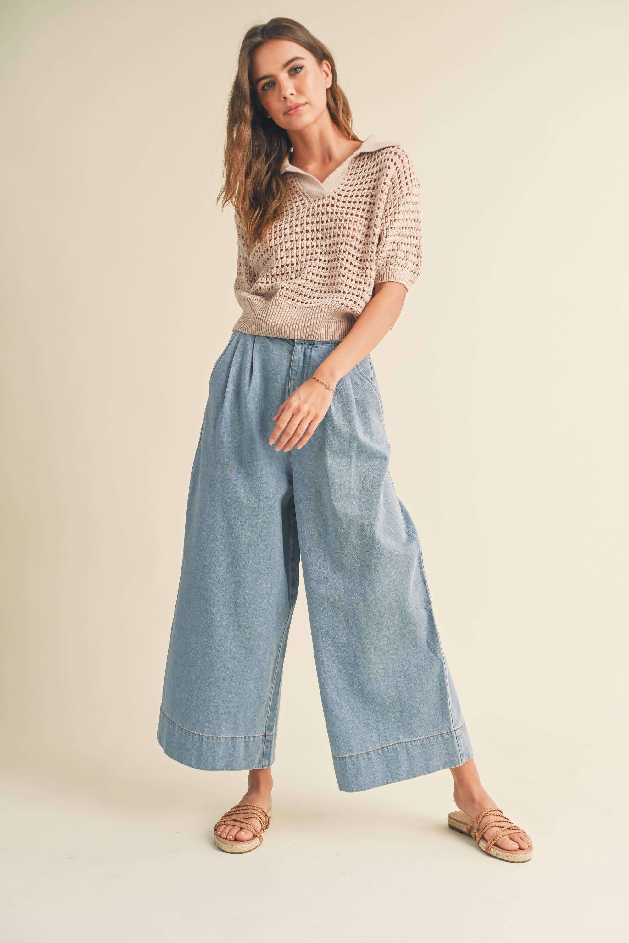 Gennie Wide Leg Crop Pants