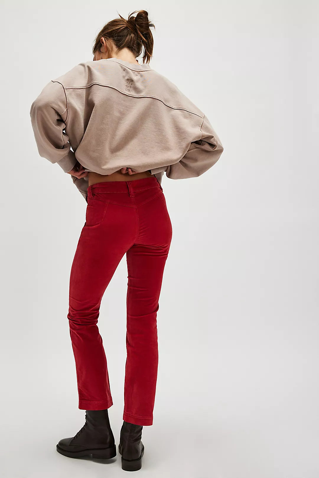 Free People Red Velvet Kick Flare Pants