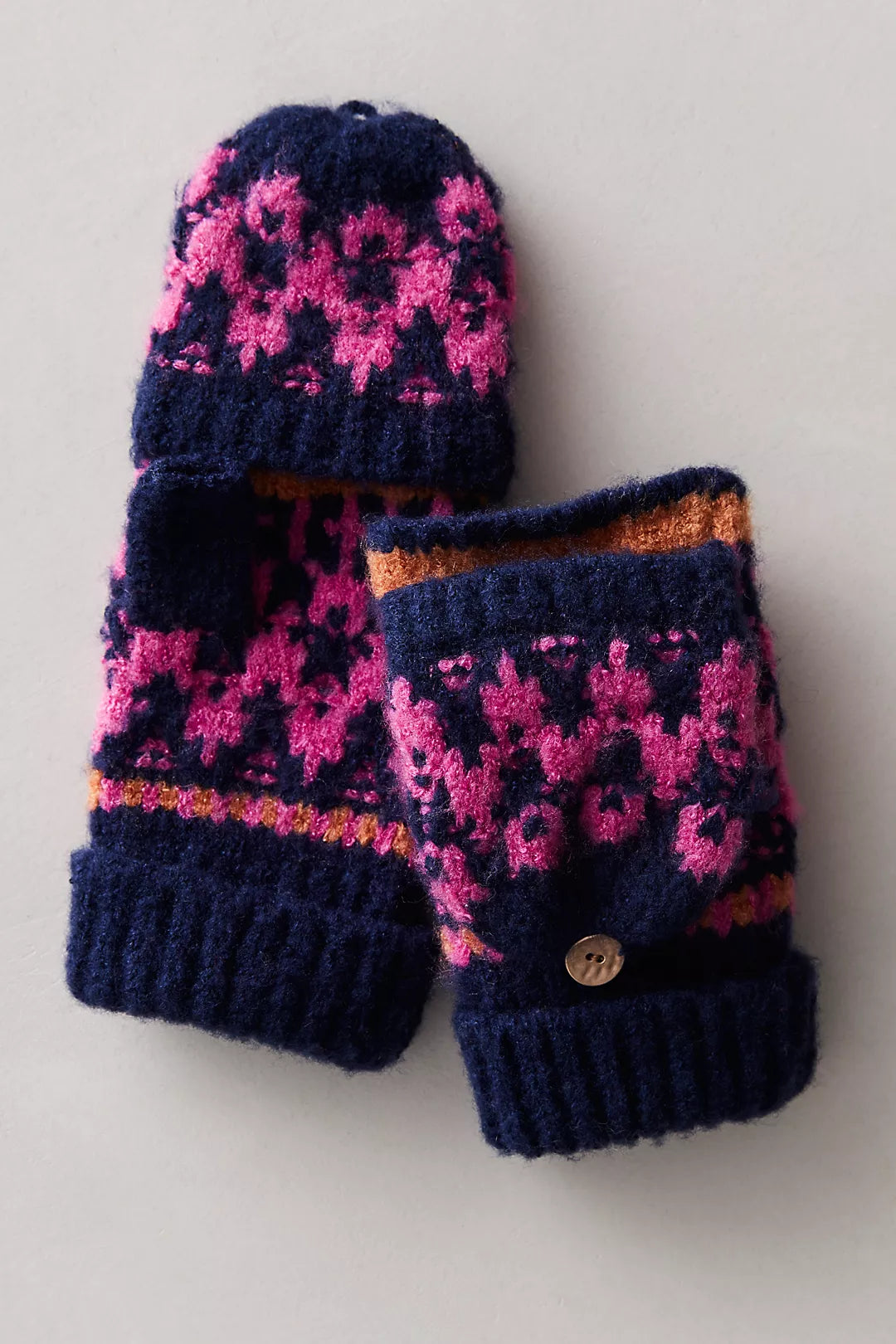 Free People Fairisle Mittens in Navy or Forrest or White