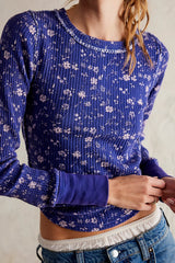 Free People Pretty Little Thermal in Navy