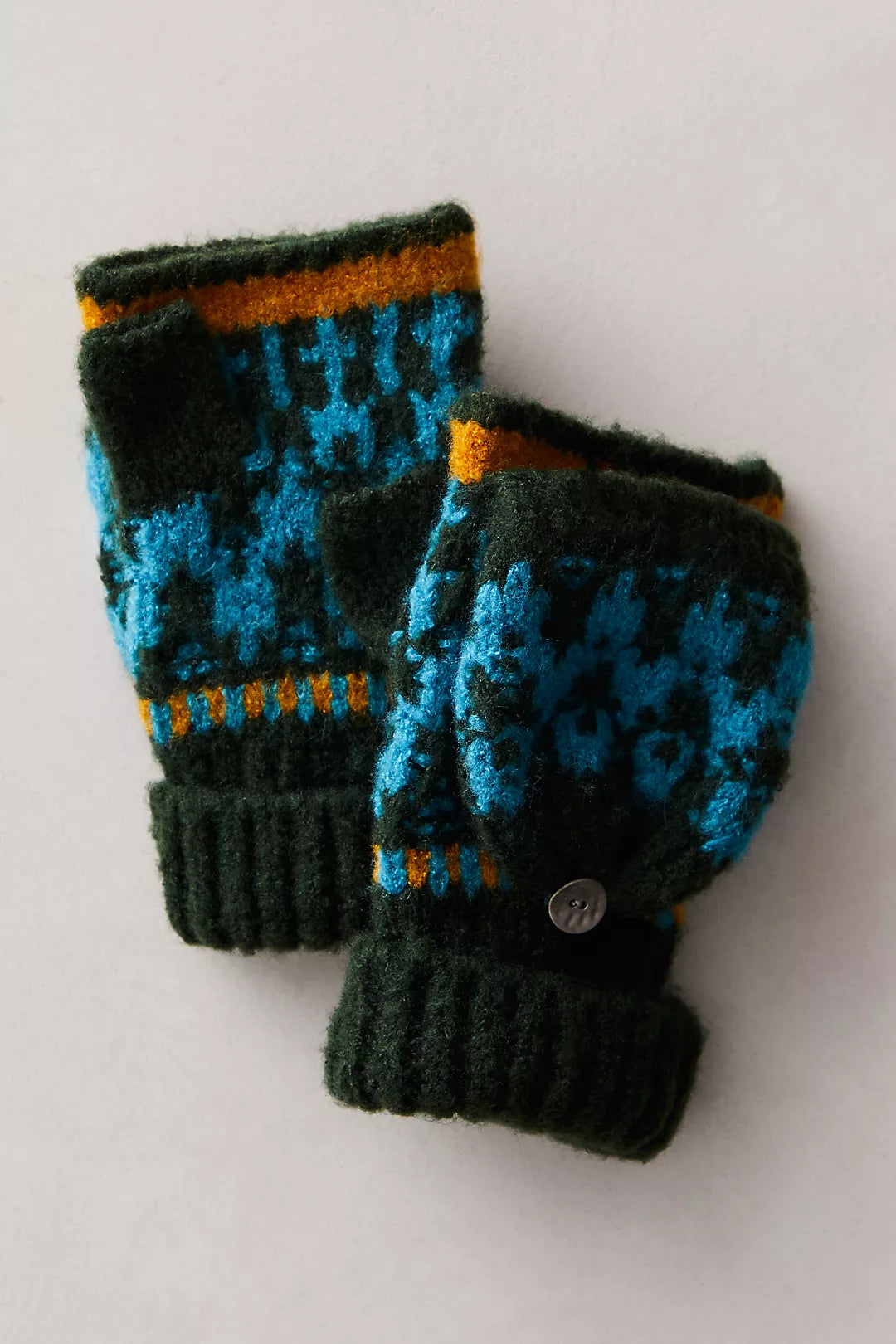 Free People Fairisle Mittens in Navy or Forrest or White