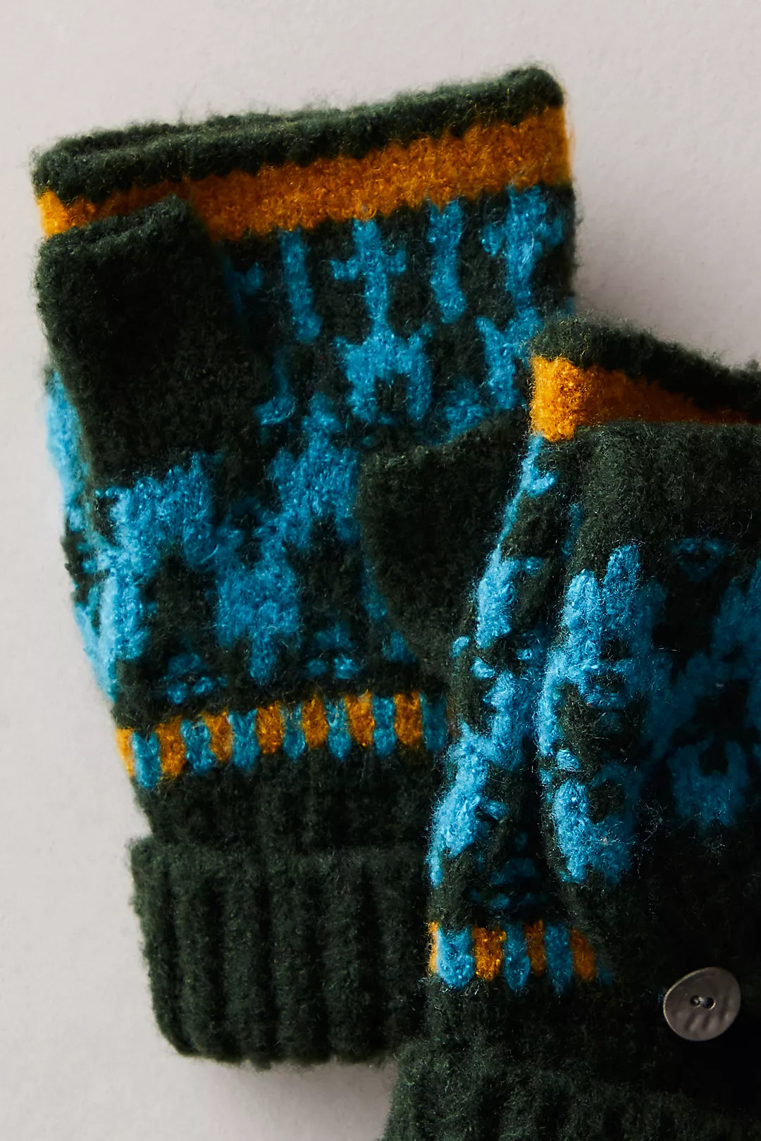 Free People Fairisle Mittens in Navy or Forrest or White