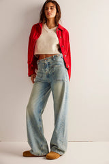 Free People Palmer Cuffed Jeans in La La Land