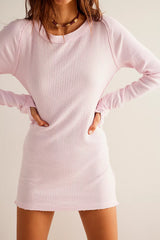 Free People Honey B L/S Crew in Black or Pale Pink