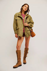 Free People Utility Jacket in Army