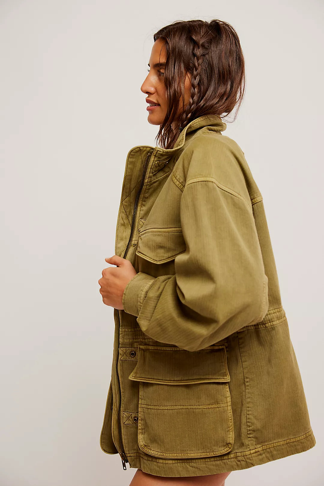 Free People Utility Jacket in Army