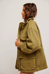 Free People Utility Jacket in Army