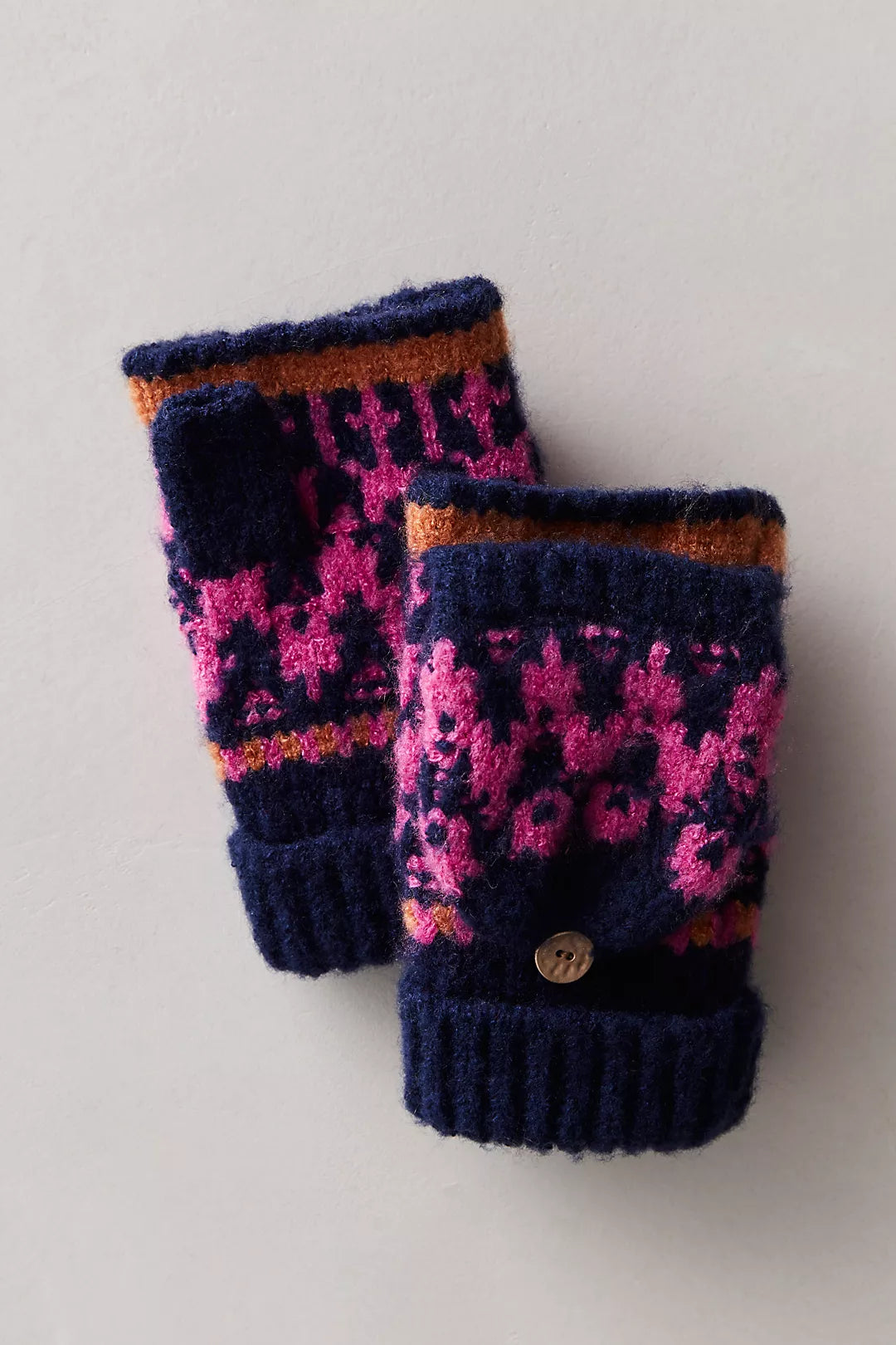 Free People Fairisle Mittens in Navy or Forrest or White