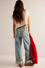 Free People Palmer Cuffed Jeans in La La Land