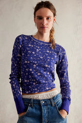 Free People Pretty Little Thermal in Navy