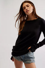 Free People Honey B L/S Crew in Black or Pale Pink