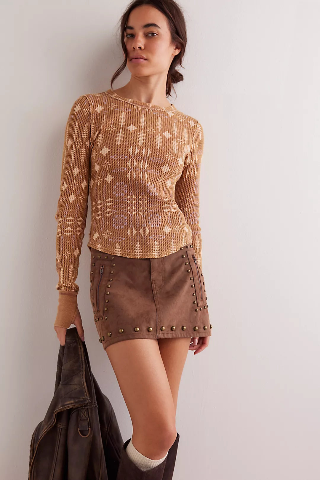 Free People Pretty Little Thermal in Latte