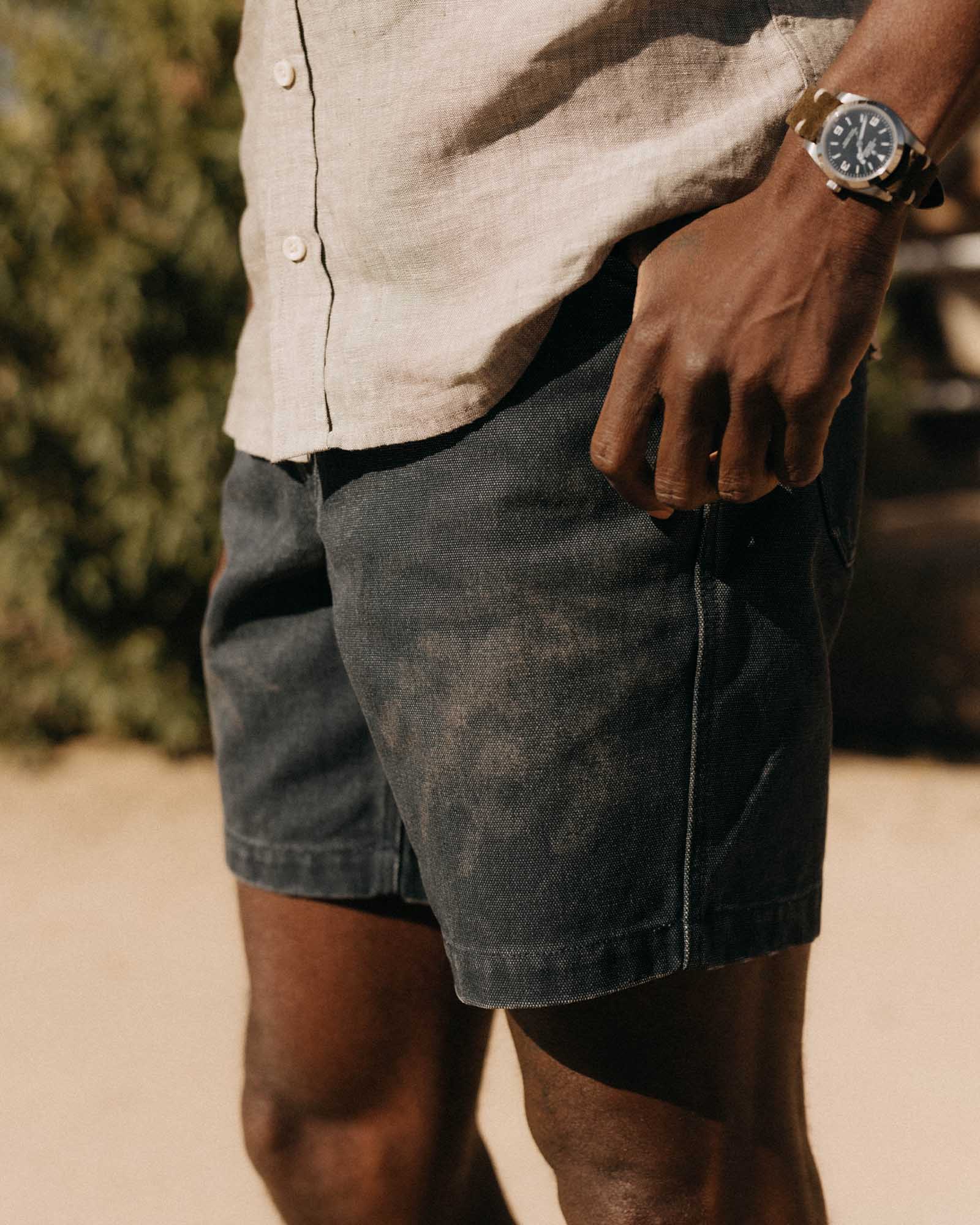 Taylor Stitch Camp Short in Navy Canvas