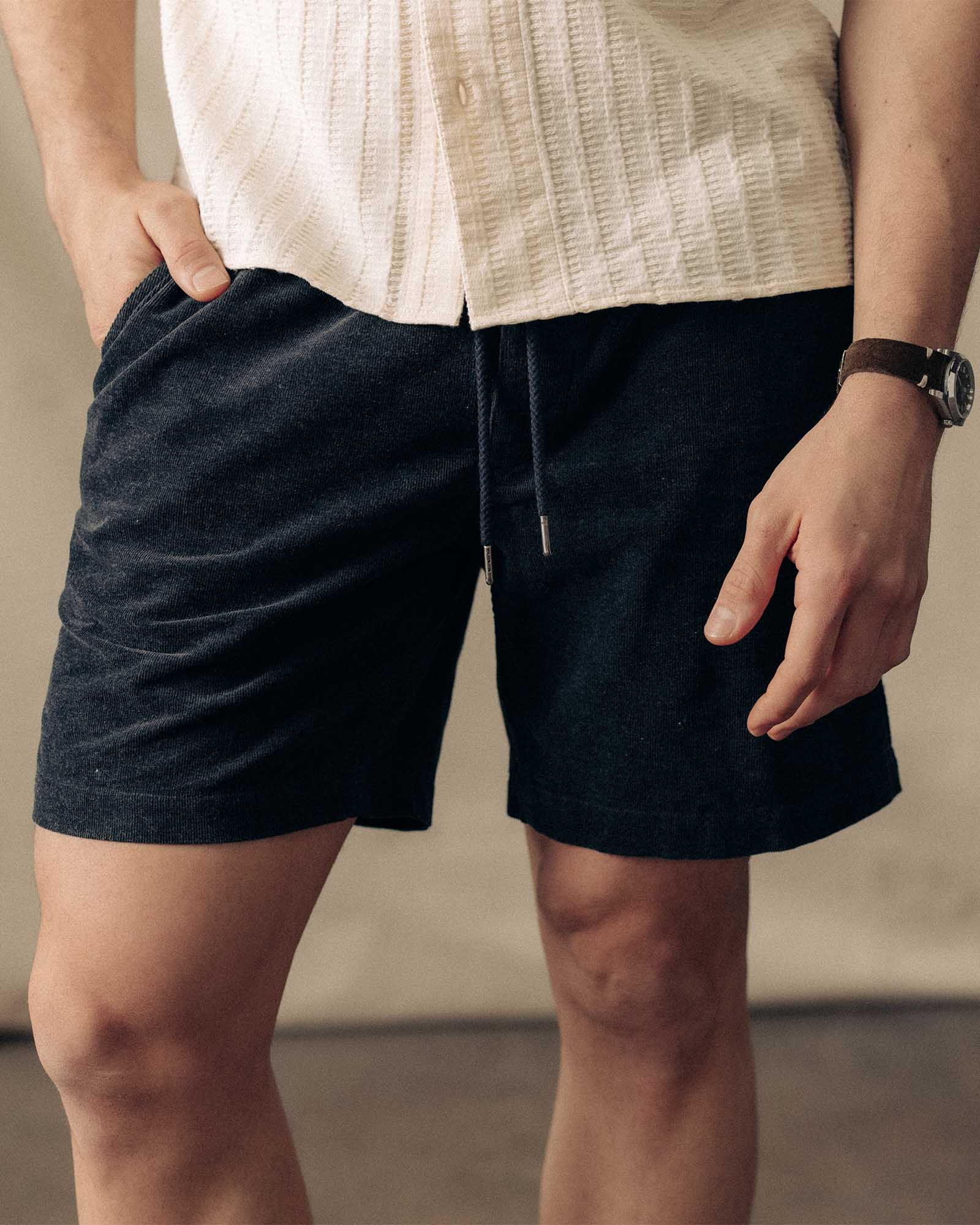 Taylor Stitch Apres Short in Heather Coal Pinchord