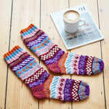 Woollen Fairisle Socks  Purple