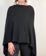 Cashmere Poncho Black