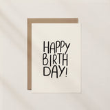 Black & White Happy Birthday Greeting Card