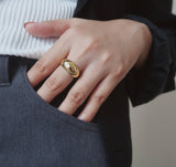 Gold Bubble Circle Ring