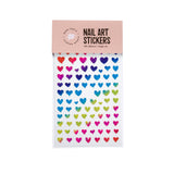 Nail Art Stickers - Rainbow Hearts